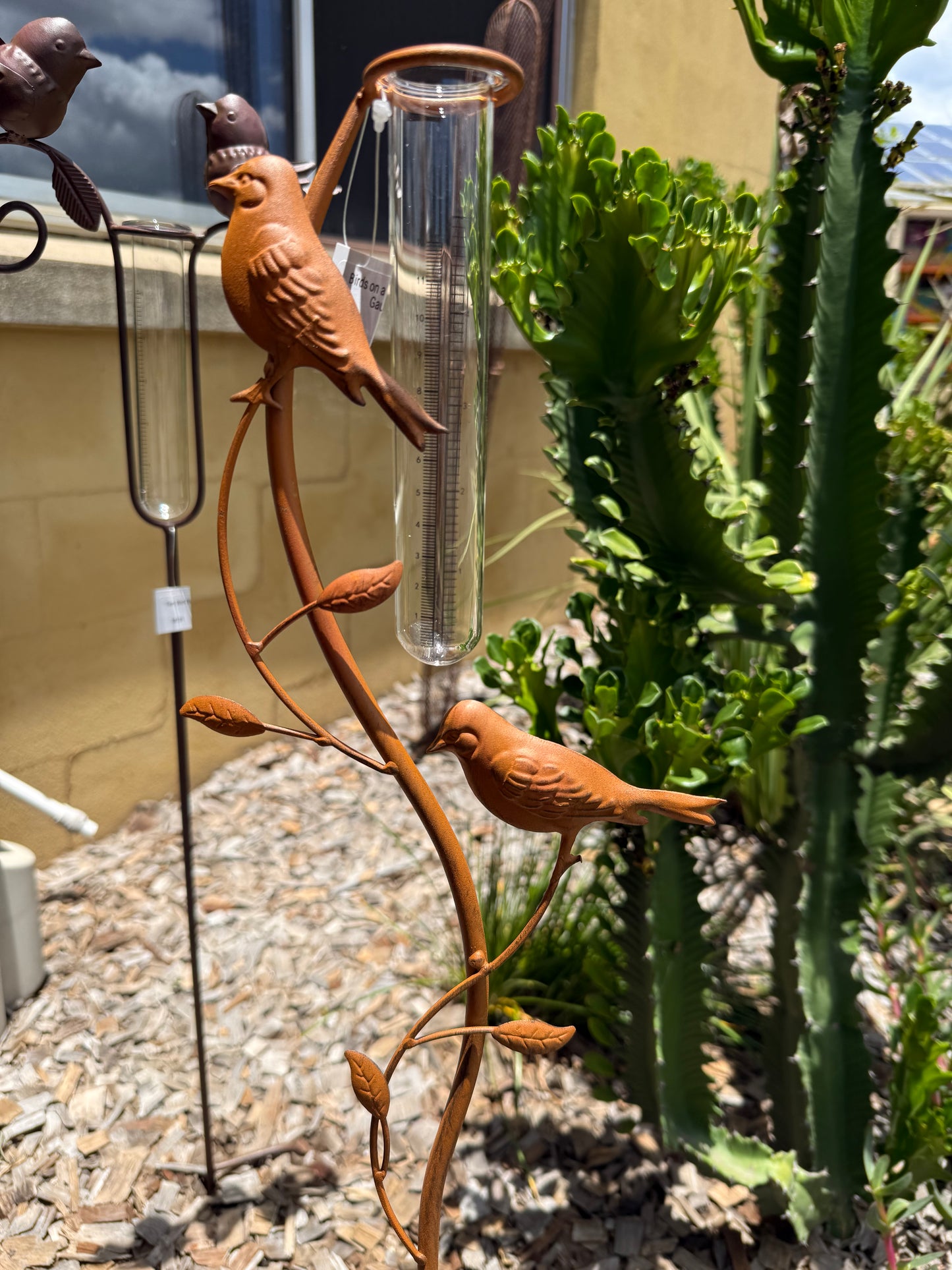 Birds on a Vine Rain Gauge