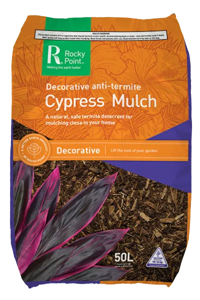 Cypress mulch 50L bag from Rocky Point — protect garden beds and suppress weeds