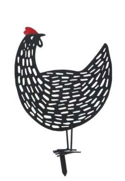 Metal Hens Garden Stake 3
