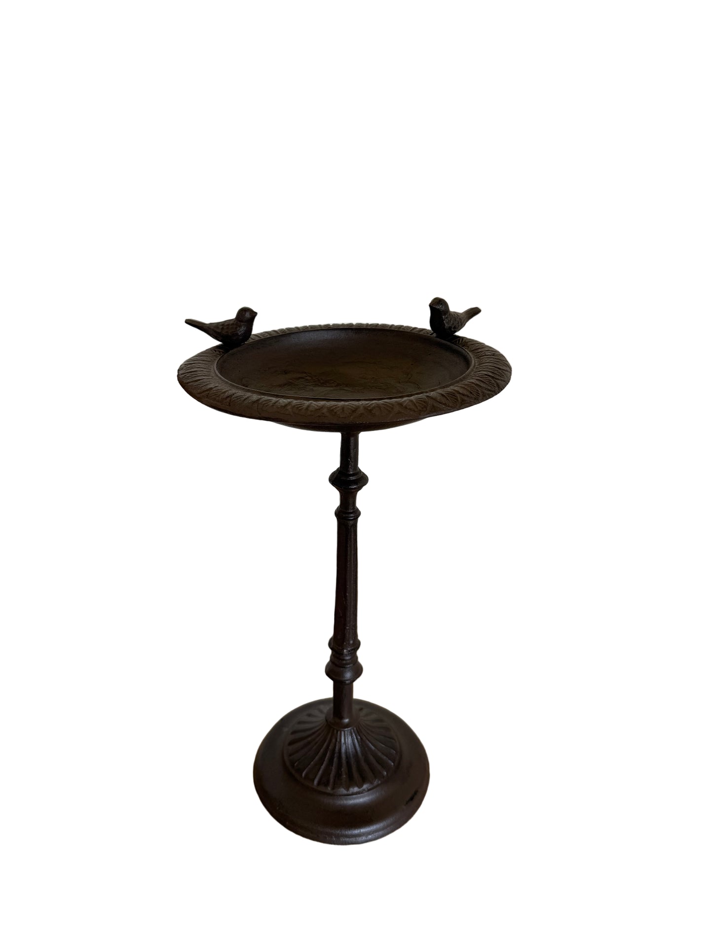 Large Cast Iron Birdbath with Two Birds