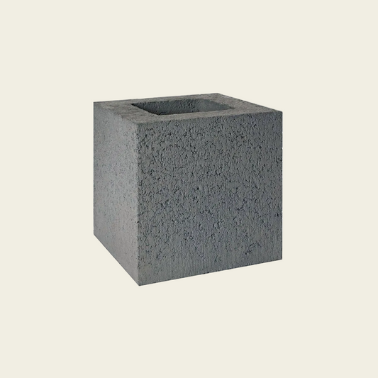 Half Besser Block 190x190x190mm - grey concrete cube block