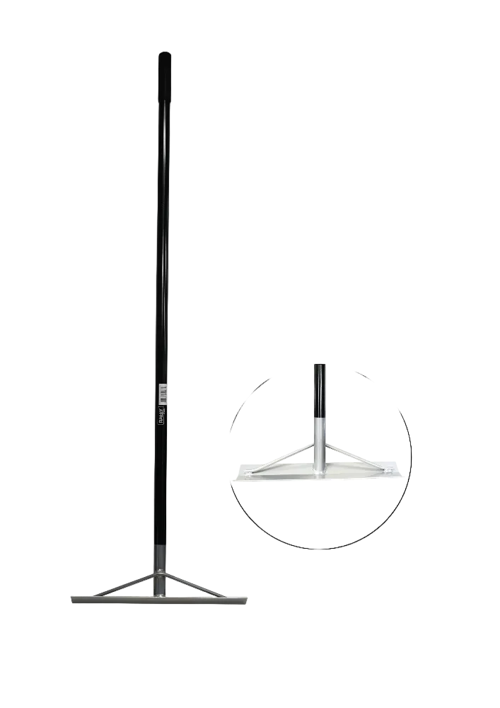 Rally aluminium concrete placing rake, black handle