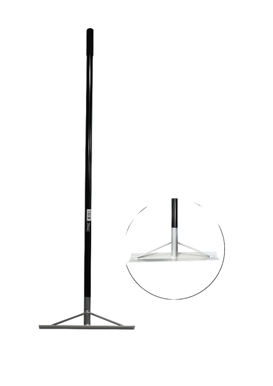 Rally aluminium concrete placing rake, black handle
