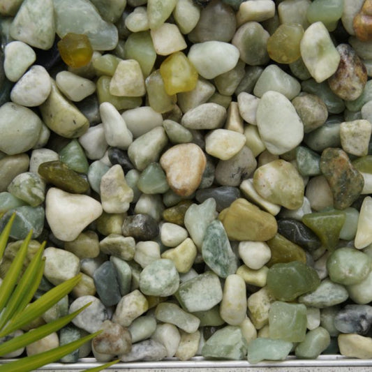 Jade polished pebbles 20-30mm — glossy green decorative river pebbles, Howard QLD