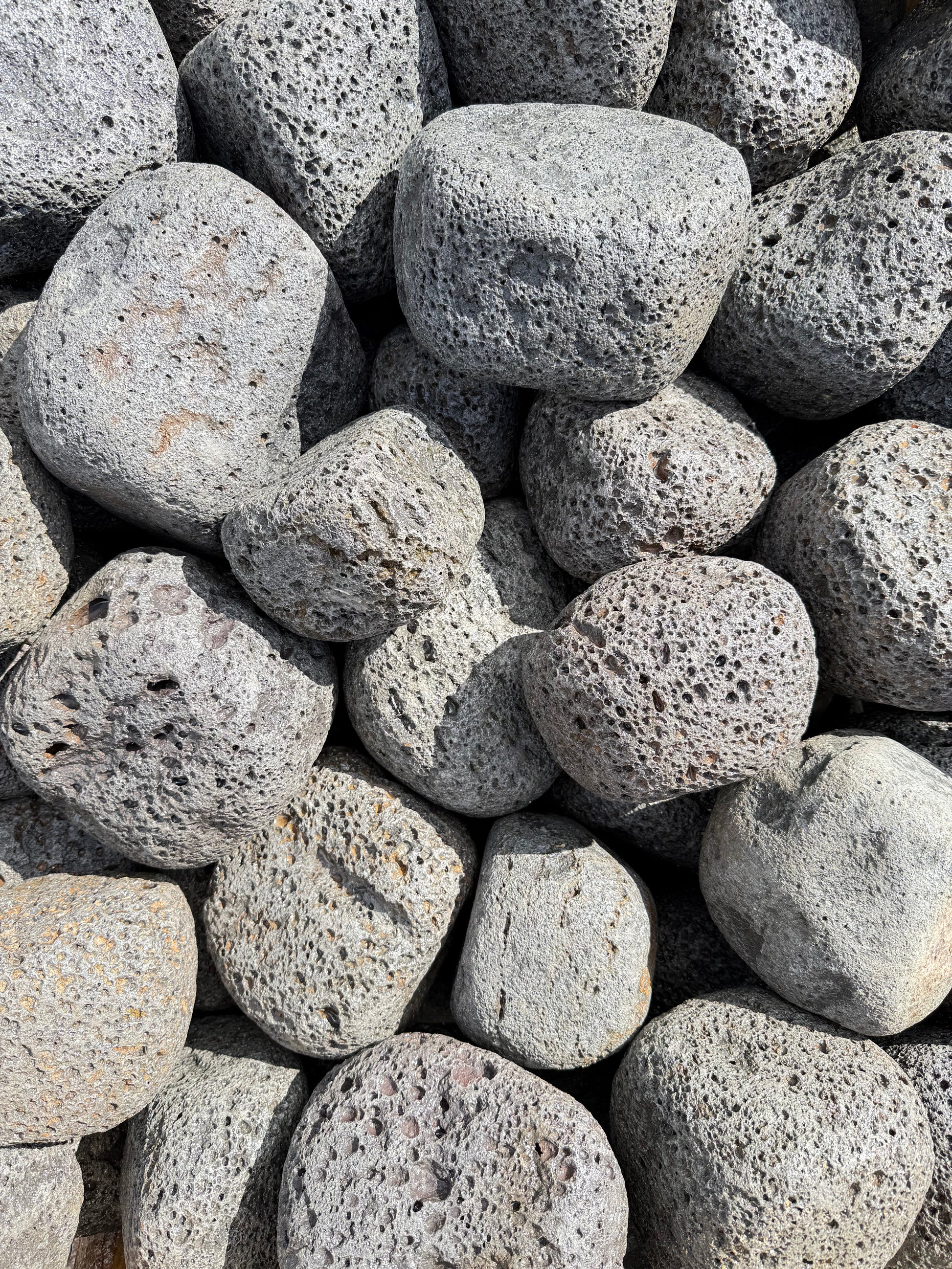 Volcanic lava rocks 150-250mm close-up — natural texture, Howard QLD