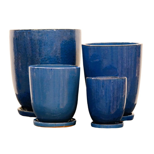 Smithy Tall Round U Pot - Blue