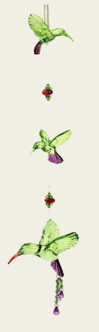 Hanging Acrylic Crystal Green Hummingbird