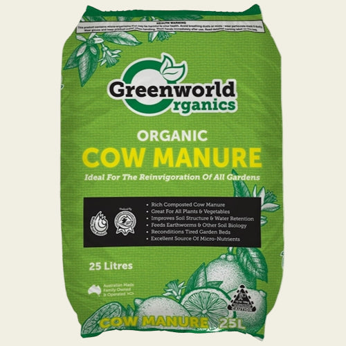 potting mix cow manure Greenworld Organics Cow Manure 25L — Potting Mix