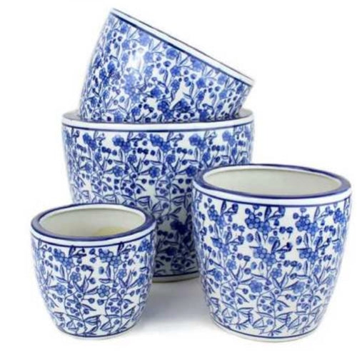 Small Round Pot with Saucer - Spring