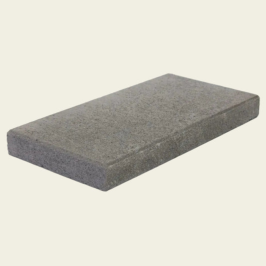 Rectangular gray stone slab on a white background