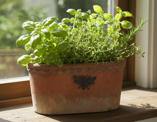 Terracotta Oval Bee Pot - Large