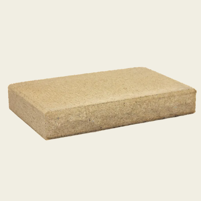 Beige rectangular paver on a white background